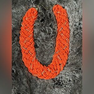 Elegant Orange Beaded Necklace